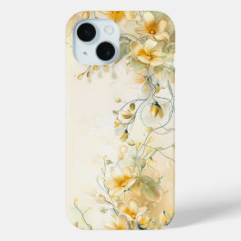 ゴールデンブルーム 水彩フレーム iPhoneケース iPhone 15ケース