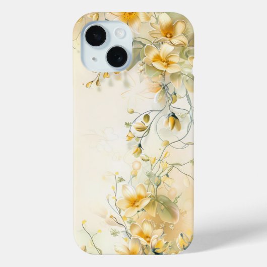 ゴールデンブルーム 水彩フレーム iPhoneケース Case-Mate iPhoneケース (裏面)