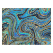 ゴールデンブルー大理石水彩 テーブルクロス (正面(横))