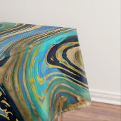 ゴールデンブルー大理石水彩 テーブルクロス (インサイチュ)