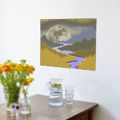 ゴールデンブルー抽象芸術月樹実在木 箔ポスター (レイダウン (キッチン))