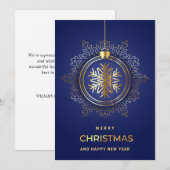 ゴールデンブルー クリスマスオーナメント 法人向けグリーティング シーズンカード (正面/裏面)