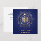 ゴールデンブルー クリスマス オーナメント 法人向けグリーティング (正面/裏面)