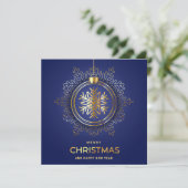 ゴールデンブルー クリスマス オーナメント 法人向けグリーティング (スタンド正面)