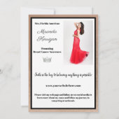 ゴールデンブロンズのページェントのオートグラフカード 招待状 (裏面)