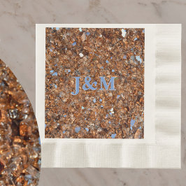 ゴールデンブロンズエレガントグリッターグラム 縁ありランチョンナプキン