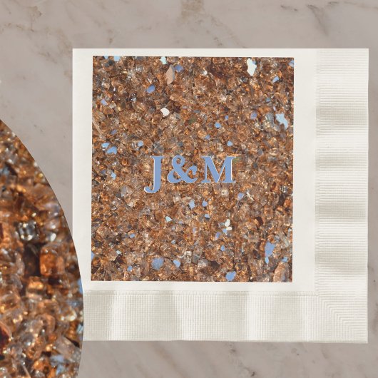 ゴールデンブロンズエレガントグリッターグラム 縁ありランチョンナプキン