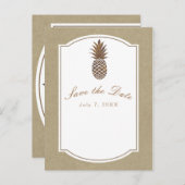 ゴールデンブロンズパイナップルクラフト日付を保存 案内ポストカード (正面/裏面)
