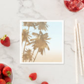 ゴールデンブロンズパームズグラデーションビーチパームツリーズシック スタンダードカクテルナプキン (インサイチュ)