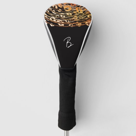 ゴールデンブロンズヒョウcheetahエキゾチックグラマー ゴルフヘッドカバー (正面)