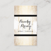 ゴールデンブロンズ紙吹雪ドットスプレータニングサロン 名刺 (正面)