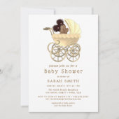 ゴールデンプラムかわいいベビー金ゴールドベビーシャワー 招待状 (正面)