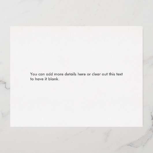 ゴールデンプルメリア結婚のエンクロージャカー実在ドフォイル 箔招待状ポストカード (裏面)