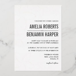 ゴールデンプルメリア結婚式招待状実在フォイル 箔招待状