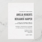 ゴールデンプルメリア結婚式招待状実在フォイル 箔招待状 (正面)