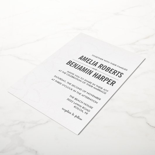 ゴールデンプルメリア結婚式招待状実在フォイル 箔招待状 (回転した状態)