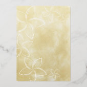 ゴールデンプルメリア結婚式招待状実在フォイル 箔招待状 (裏面)