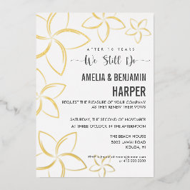 ゴールデンプルメリア誓い更新招待状我々はまだ行う 箔招待状