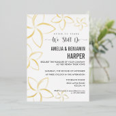 ゴールデンプルメリア誓い更新招待状我々はまだ行う 箔招待状 (立ち正面)
