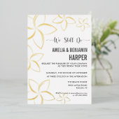 ゴールデンプルメリア誓い更新招待状我々はまだ行う 箔招待状 (立ち正面)