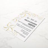 ゴールデンプルメリア誓い更新招待状我々はまだ行う 箔招待状 (回転した状態)