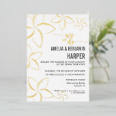 ゴールデンプルメリア誓い更新招待状我々はまだ行う 箔招待状 (立ち正面)