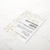 ゴールデンプルメリア誓い更新招待状我々はまだ行う 箔招待状 (回転した状態)