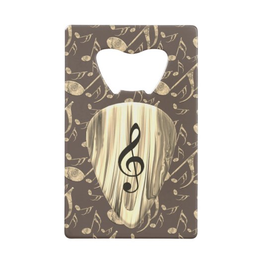 ゴールデンプレクトンスタイリッシュ – 音楽愛好家のためのデザイン クレジットカード栓抜き (正面)