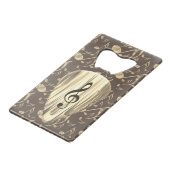 ゴールデンプレクトンスタイリッシュ – 音楽愛好家のためのデザイン クレジットカード栓抜き (正面アングル)