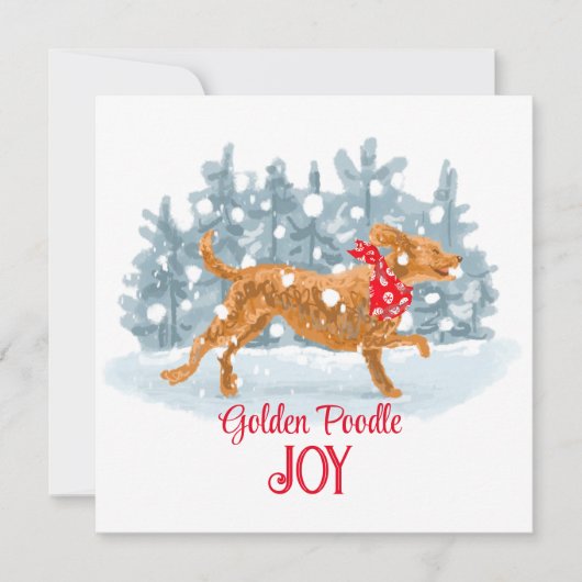 ゴールデンプードルのクリスマスカード (正面)