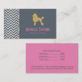 ゴールデンプードル |高級トリマー（グレーとピンク） 名刺 (正面/裏面)