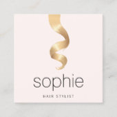 ゴールデンヘアエクステンションサロン美容師 スクエア名刺 (正面)