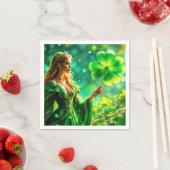 ゴールデンヘアガールセントパトリックのデイアイルランド魔法 スタンダードカクテルナプキン (インサイチュ)