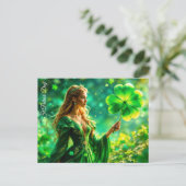 ゴールデンヘアガールセントパトリックのデイアイルランド魔法 ポストカード (スタンド正面)
