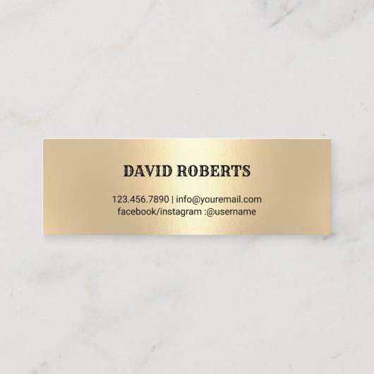 ゴールデンヘアクリッパー理容師ショップヘアードレッサー スキニー名刺 (裏面)