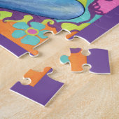 ゴールデンヘアヒッピーChickパープルギターピースサイン ジグソーパズル (側面)