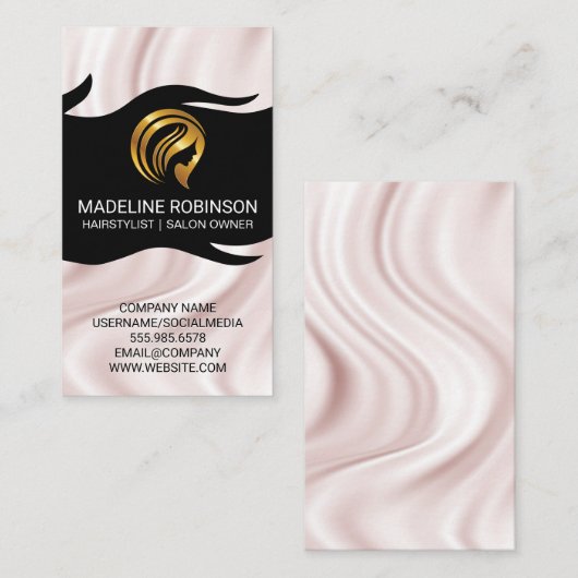 ゴールデンヘアロゴ |絹のカーテン 名刺 (正面/裏面)