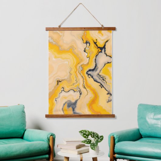 ゴールデンベイン抽象芸術カラフル抽象芸術モダンアート 吊り下げ型タペストリー (リビング)