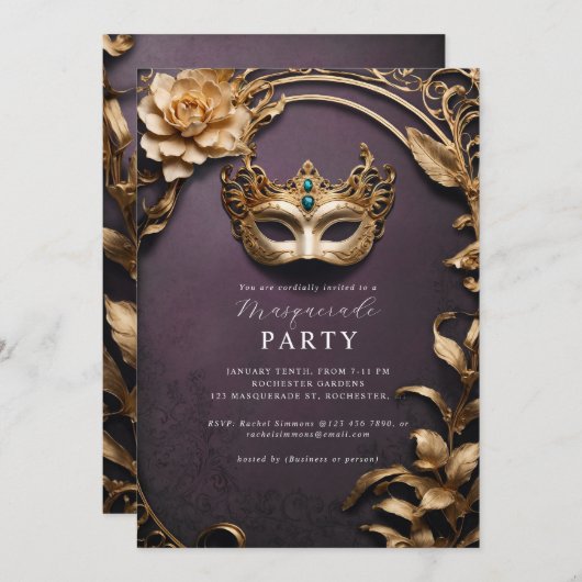ゴールデンベニスの仮面舞踏会 招待状 (正面/裏面)