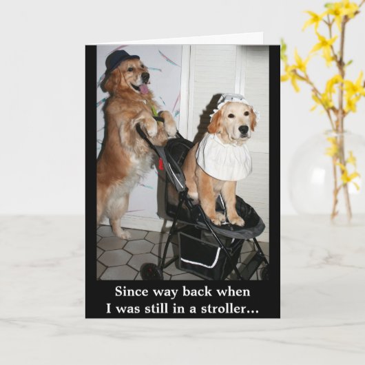 ゴールデンベビーでベビーカーで父の日 カード (黄色い花)