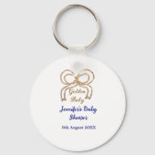 ゴールデンベビーグリッターボー王室のブルーベビーシャワー キーホルダー (裏面)