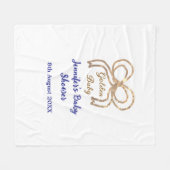 ゴールデンベビーグリッターボー王室のブルーベビーシャワー フリースブランケット (正面(横))