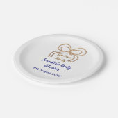 ゴールデンベビーグリッターボー王室のブルーベビーシャワー ペーパープレート (アングル)