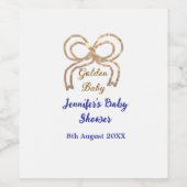 ゴールデンベビーグリッターボー王室のブルーベビーシャワー ワインラベル (シングルラベル)