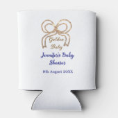 ゴールデンベビーグリッターボー王室のブルーベビーシャワー 缶クーラー (裏面)