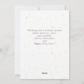 ゴールデンベル付きメリークリスマスの葉リース。 シーズンカード (裏面)