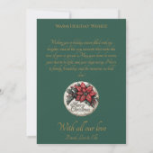 ゴールデンベル付きヴィンテージクリスマスグリーティングカード 招待状 (裏面)