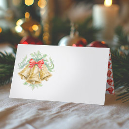 ゴールデンベル 水彩 グリーン レッド クリスマス イベント プレイスカード