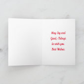 ゴールデンベル、5" x 7"折り畳みクリスマスカード カード (内部)