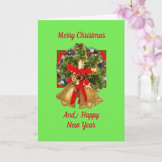 ゴールデンベル、5" x 7"折り畳みクリスマスカード カード (蘭)